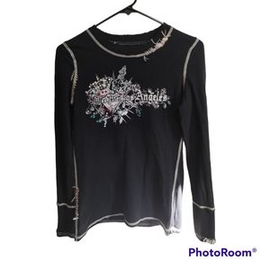Miss Me Jeans Y2K Long Sleeve Top
